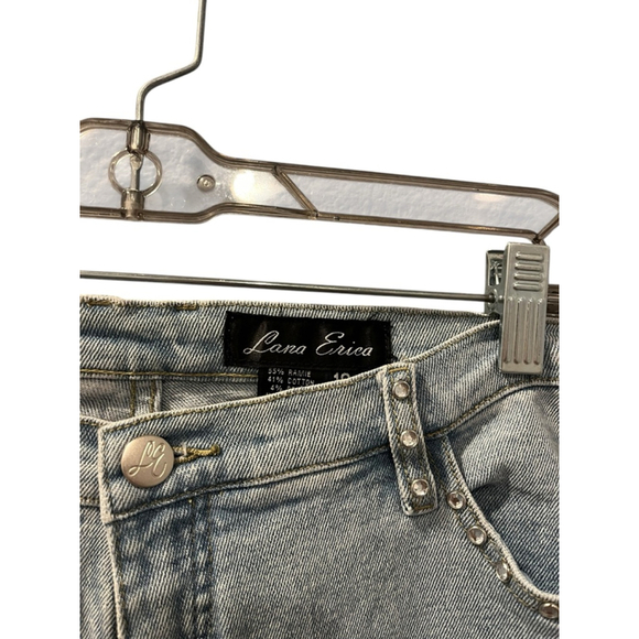 Lana Erica Gemstone Cut Out Light Wash Denim Blue Jeans Size 10 Casual Women's - Picture 2 of 8